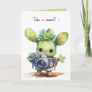 Vattenfärg Cute Succulated with Camera Kort