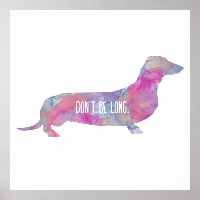 Vattenfärg Dachshund Art Poster (Framsidan)