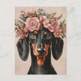 Vattenfärg Dachshund Postkort  Vykort