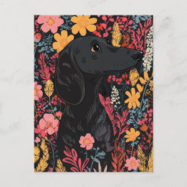 Vattenfärg Dachshund Postkort  Vykort