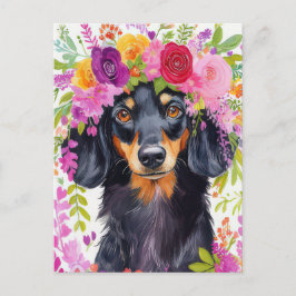 Vattenfärg Dachshund Postkort  Vykort