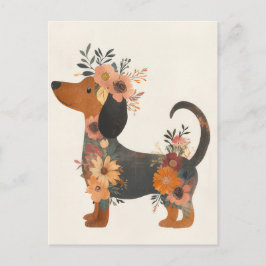Vattenfärg Dachshund Postkort  Vykort