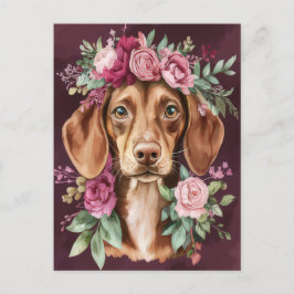 Vattenfärg Dachshund Postkort  Vykort