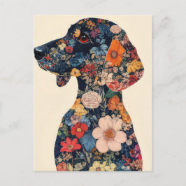 Vattenfärg Dachshund Postkort  Vykort