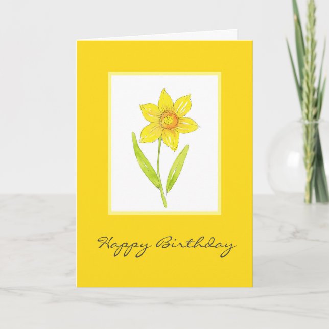 Vattenfärg Daffodil 2 Kort (Framsida)
