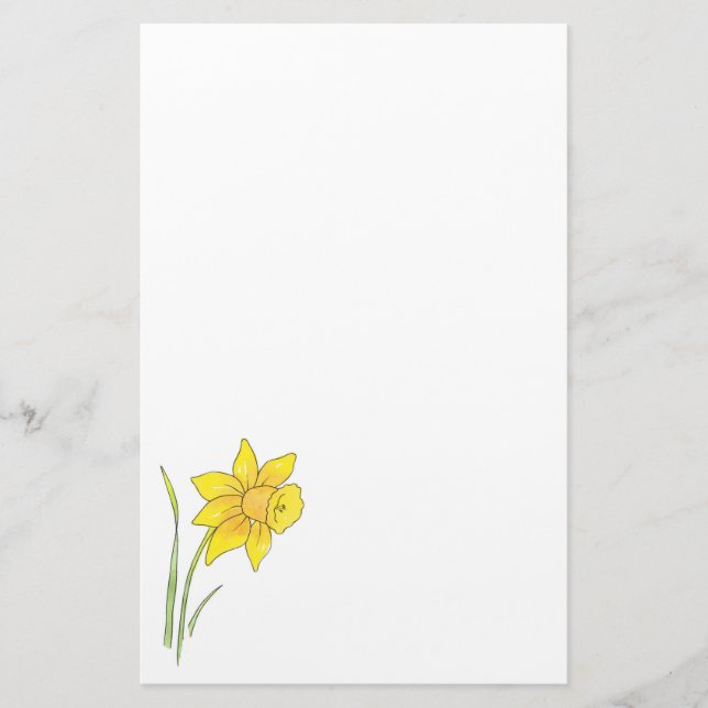 Vattenfärg Daffodil Brevpapper (Framsida)