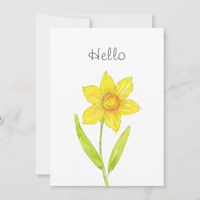 Vattenfärg Daffodil Flower 2 (Framsida)