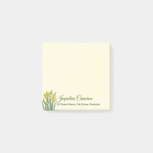 Vattenfärg Daffodils botaniska illustrationer Post-it Block