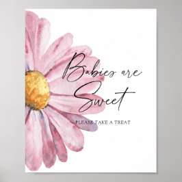 Vattenfärg Daisy - bebisar är söta affisch