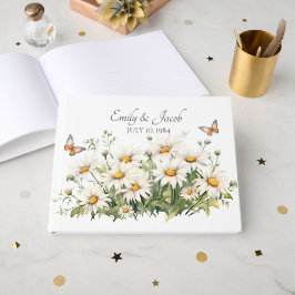 Vattenfärg Daisy Bouquet För årsdagsfirande Gästböcker