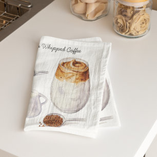 Vattenfärg Dalgona-kafferecept Köksdukar Kökshandduk