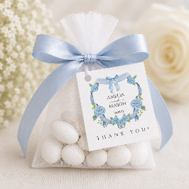 Vattenfärg Dammig Blå Hortensia Crest Bröllop Gåvor Etiketter