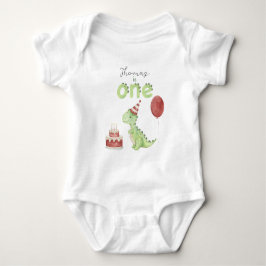 Vattenfärg Dinosaurie 1-årsdag T Shirt