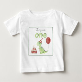 Vattenfärg Dinosaurie 1-årsdag T Shirt