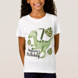 Vattenfärg dinosaurie falskt glitter födelsedagsfe t shirt