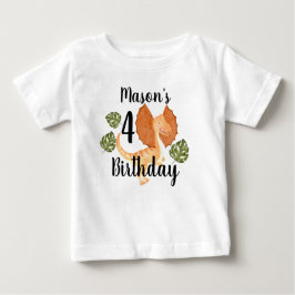 Vattenfärg Dinosaurie Grönska Födelsedagsfest  T Shirt