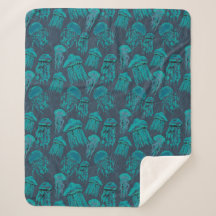 Vattenfärg "Djuphavs"-jellyfisk, blanket