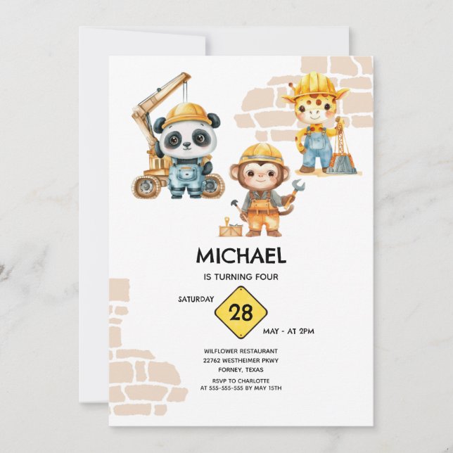 Vattenfärg Djur Konstruktioner Alla År Inbjudningar (Framsida)