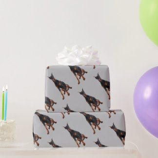 Vattenfärg Doberman Pinscher Hund Pet Animal Presentpapper