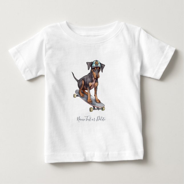 Vattenfärg Doberman T-shirt (Framsida)