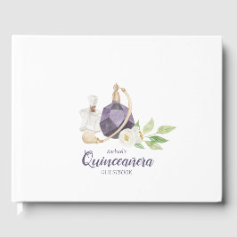 Vattenfärg doftflaska Quinceanera födelsedag Gästböcker