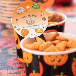 Vattenfärg Donut-licious Halloween Godis Tack Gåvor Etiketter