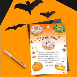 Vattenfärg Donut-licious Halloween Godis Tack Inbjudningar