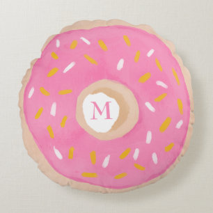 Vattenfärg Donut Rund Kudde
