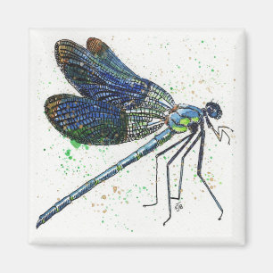Vattenfärg Dragonfly Magnet