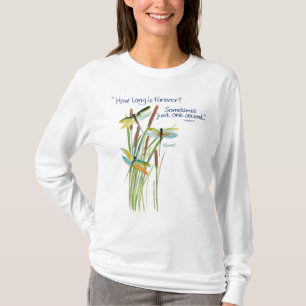 Vattenfärg Dragonfly med Lewis Carroll-citat T Shirt