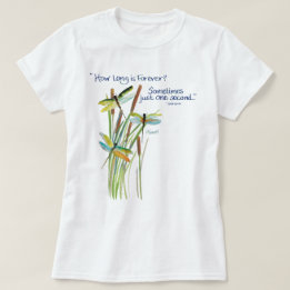 Vattenfärg Dragonfly med Lewis Carroll-citat T Shirt
