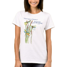 Vattenfärg Dragonfly med Lewis Carroll-citat