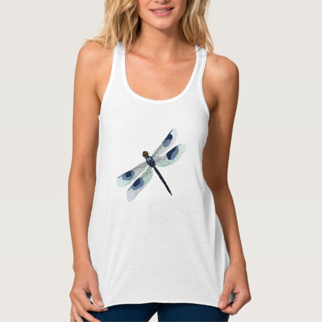 Vattenfärg Dragonfly Shirt Linne Med Racerback (Framsida)