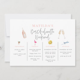 Vattenfärg drycker bachelorette helg itinerary inbjudningar