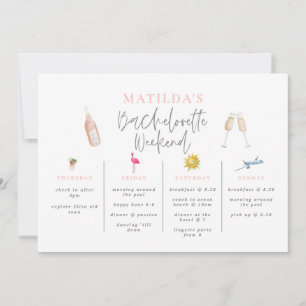 Vattenfärg drycker bachelorette helg itinerary inbjudningar