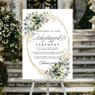 Vattenfärg Dusty Green Avstängd Ceremoni Bröllop  Poster