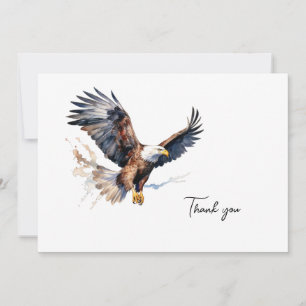 Vattenfärg Eagle Funeral Tack Kort