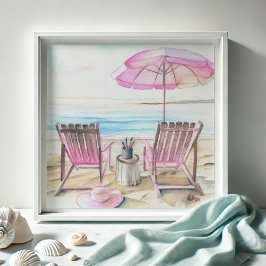 Vattenfärg efter Shoreline 2 Fototryck