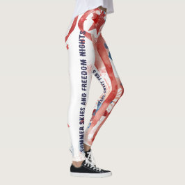 Vattenfärg Eldshow 4 juli Leggings