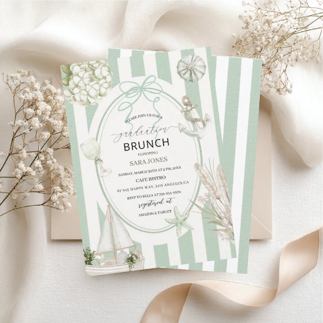 Vattenfärg Eleganta Vildblommor examensinvitation Inbjudningar (Skapare uppladdad)