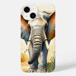 Vattenfärg Elephant Close