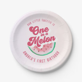 Vattenfärg en i en Melon Retro första födelsedag