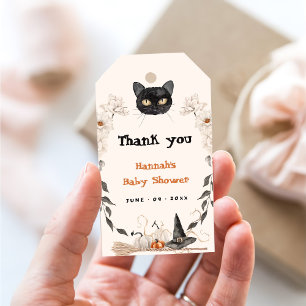 Vattenfärg En Liten Boo Halloween Baby Shower Presentetikett