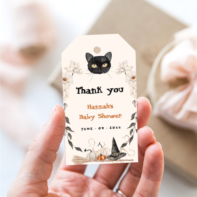 Vattenfärg En Liten Boo Halloween Baby Shower Presentetikett (Skapare uppladdad)