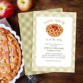 Vattenfärg En liten cutie paj faller babydusch Inbjudningar