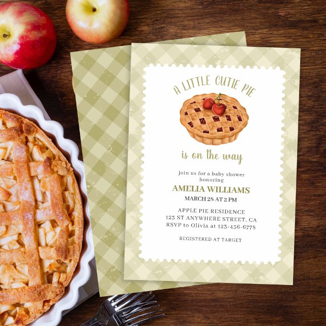 Vattenfärg En liten cutie paj faller babydusch Inbjudningar (Skapare uppladdad)