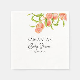 Vattenfärg en söt, liten persikofärgad babystövel pappersservett