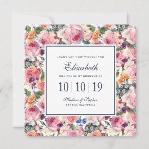 Vattenfärg Engelska Ro - Bridesmaid Inbjudningar