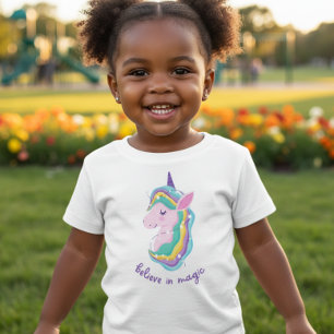 Vattenfärg Enhörning Tro på Magi Småbarn T-Shirt