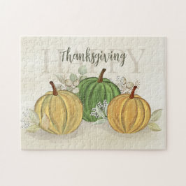 Vattenfärg Enkel Pumpkin Gourd Happy thanksgiving Pussel